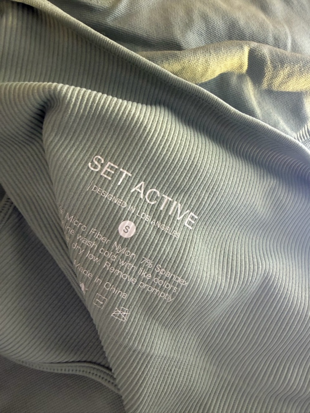 SET Active Olive Ribbed Workout Tank - Picture 5 of 6